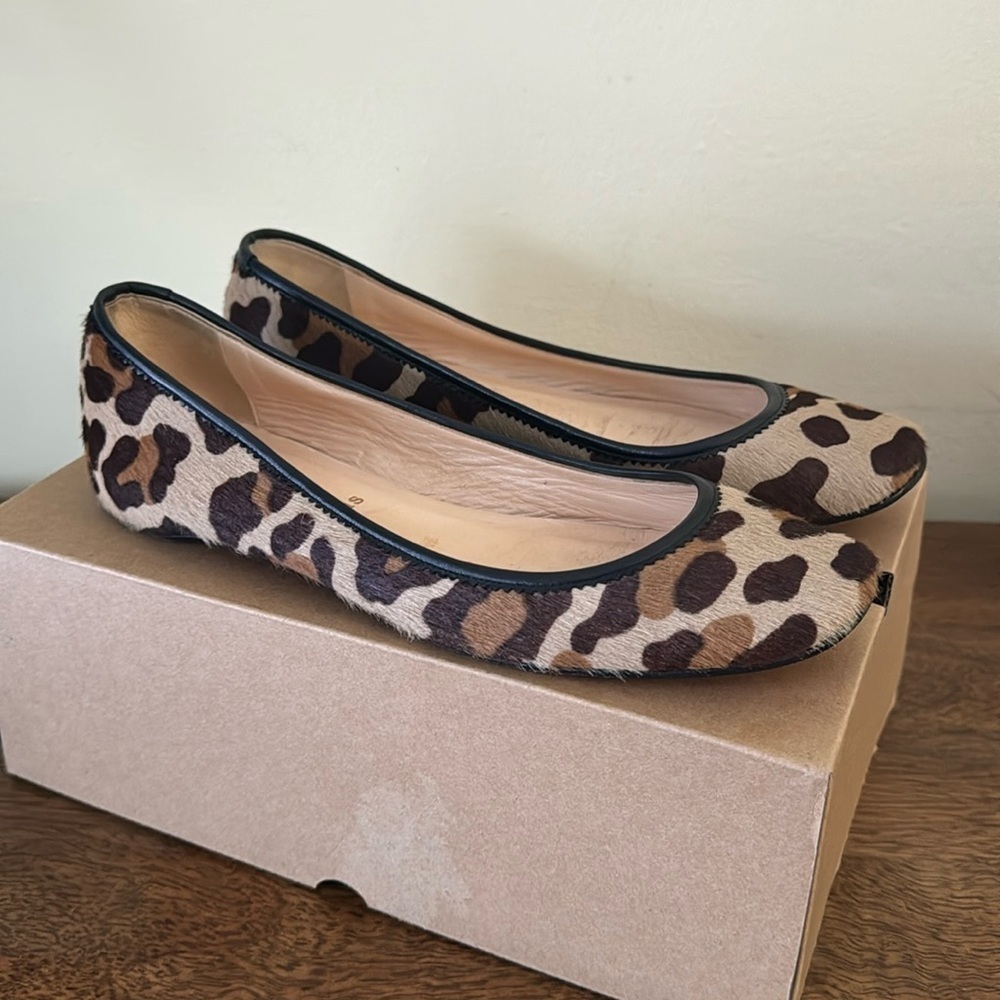 Christian Louboutin Leopard Pony Hair Ballet Flats Size 39 - Picture 3 of 9